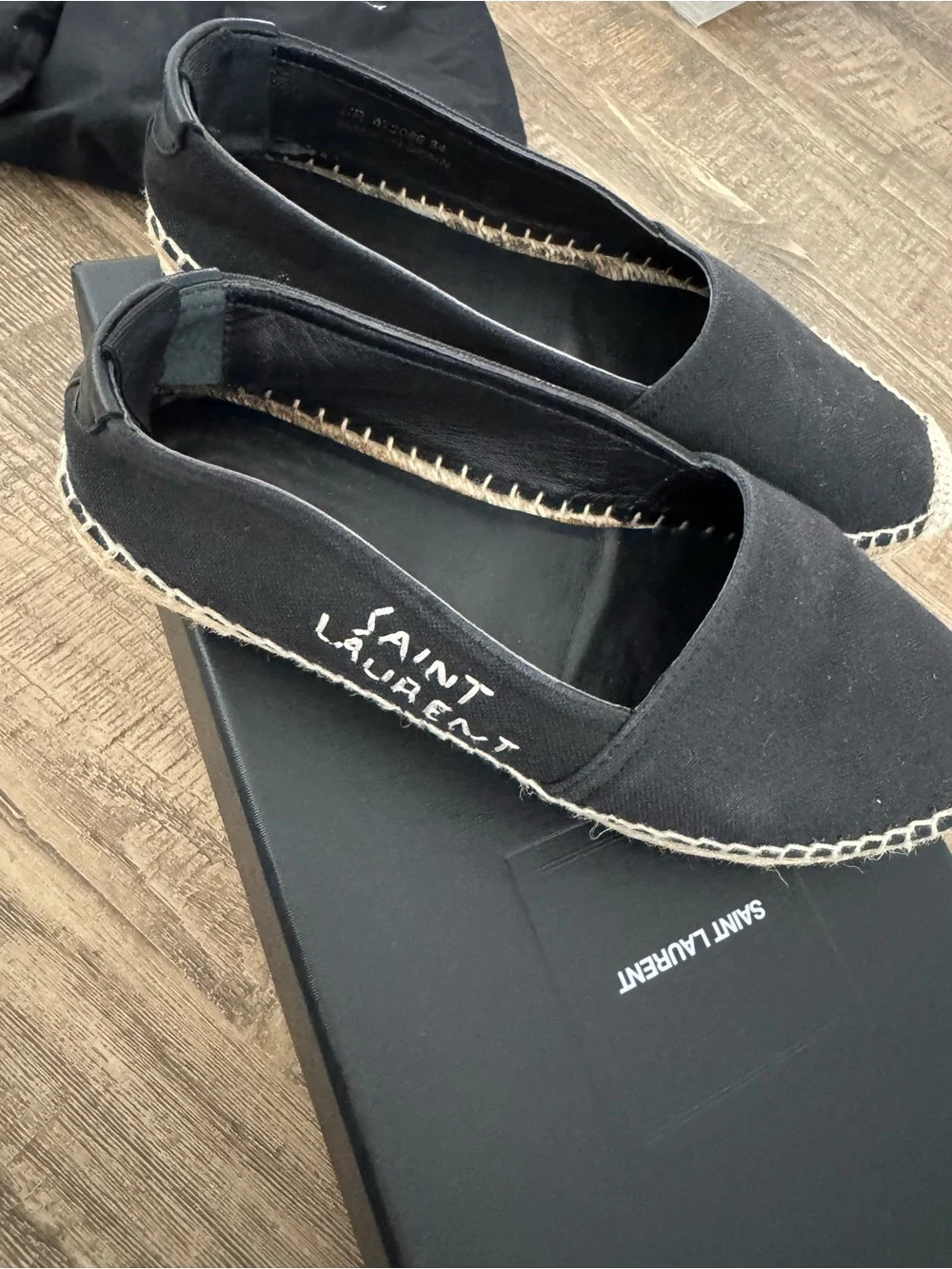 Authentic Saint Laurent Black Canvas Espadrilles sz 34